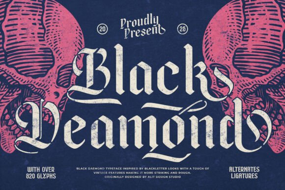 Black Deamond: A Bold Fusion of Blackletter & Stencil Aesthetics
