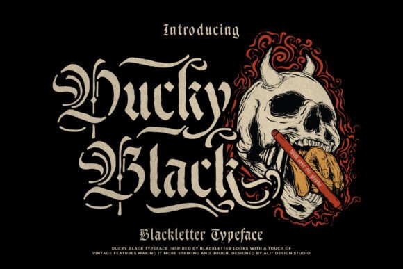 Ducky Black: Bold Gothic Stencil Typography