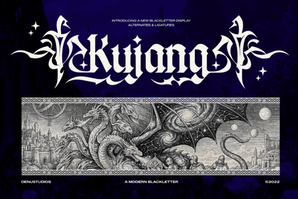 Kujang: A Modern Blackletter Typeface for Dark Fantasy