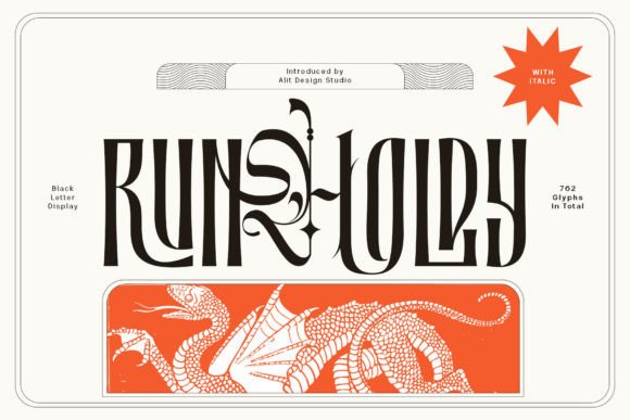 Runholdy: Bold Art Deco Meets Gothic Blackletter